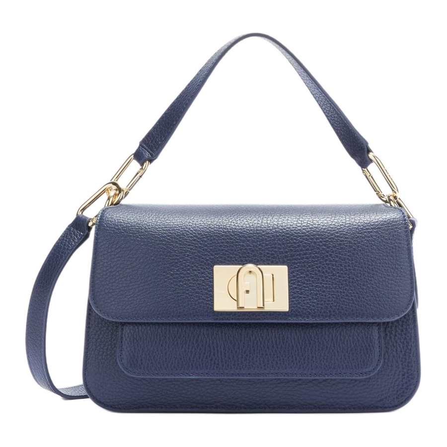 Furla Cow Leather One Shoulder Handbag Small Women's Dark Blue