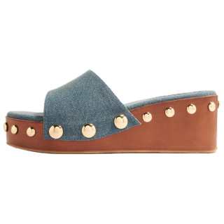Maje Slide Slippers 7cm Women's Blue