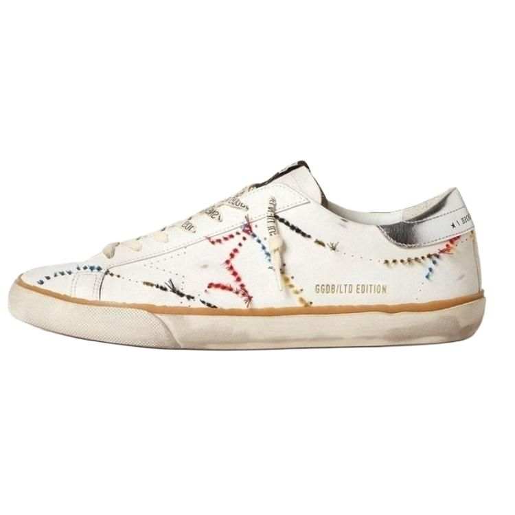 Golden Goose Super Star Cow Leather Low top Skateboard Shoes Men's White