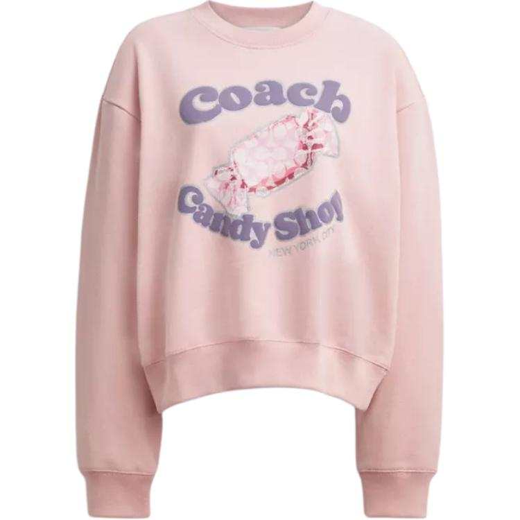 COACH Sweatshirts Women's Pink Crew Neck Moderate Other