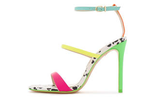 Sophia Webster Rosalind Leather One Strap Sandals 10cm Women's Black White Green