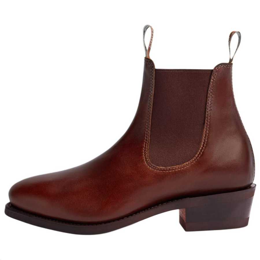 R.M.WILLIAMS Leather Short Chelsea Boots 4.5cm Women's Red