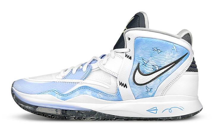 Nike Nike Kyrie 8 Infinity Slip Resistant Mid top Basketball Shoes Unisex Blue White