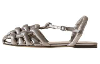 Hereu Cabersa Leather Roman Sandals 0.5cm Women's Silver