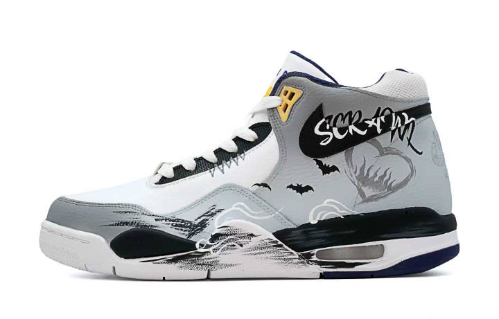 Nike Nike Flight Legacy Dream Cushioning Mid top Vintage Basketball Shoes Men's White Gray