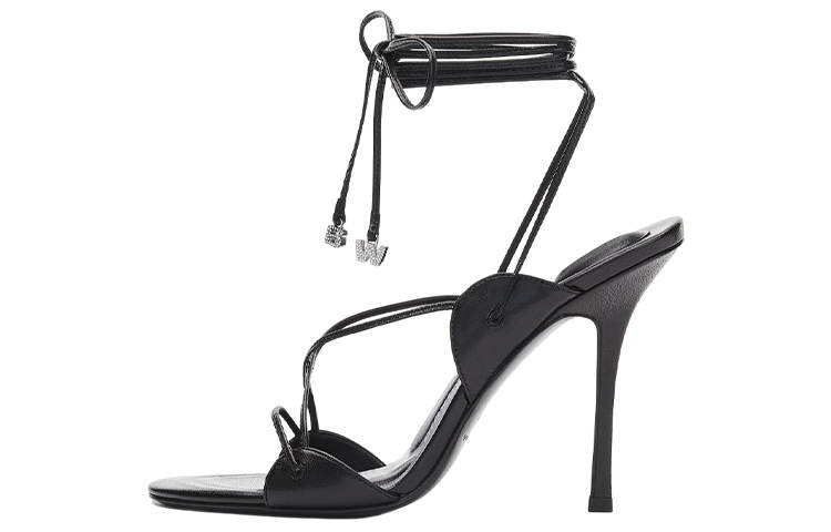 Alexander Wang Slim Heel One Strap Sandals 10.5cm Women's Black