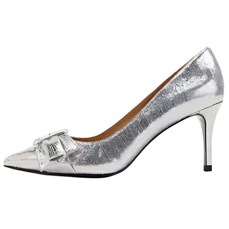 STELLA LUNA Sheepskin Slim Heel High Heels 8cm Women's Silver