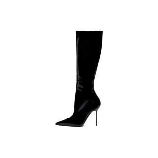 Paris Texas Leather Knee high Boots 10.5cm Women's Black