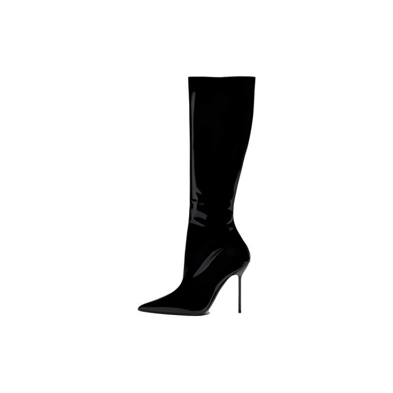 Paris Texas Leather Knee high Boots 10.5cm Women's Black