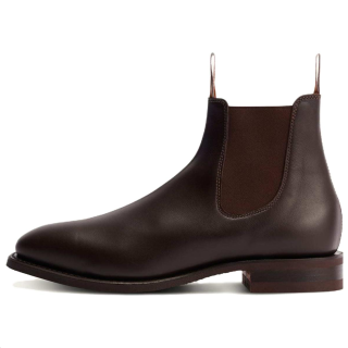R.M.WILLIAMS Comfort Craftsman Leather Short Chelsea Boots Men's Dark Brown