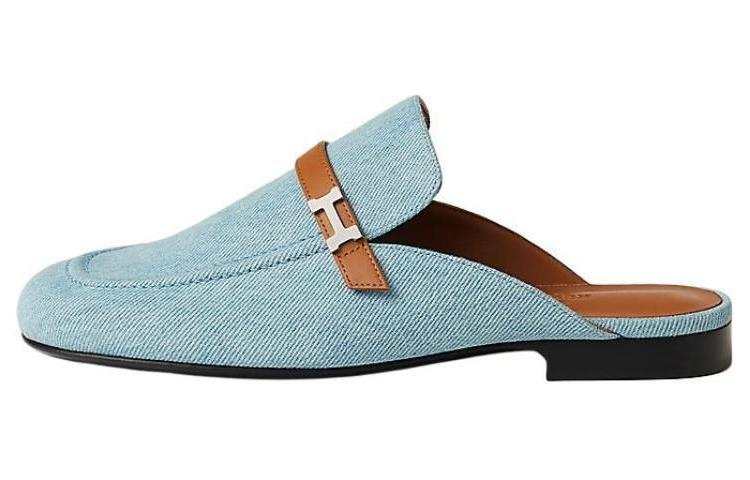 HERMES HERMES Closed Toe Slippers Women's Blue