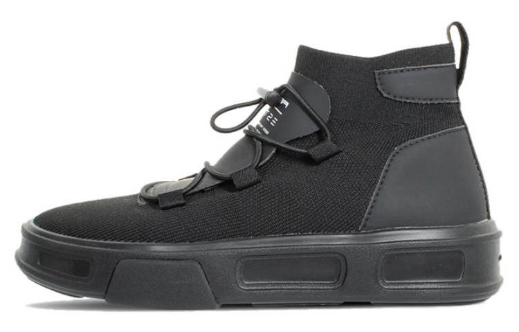 FESSURA Abrasion Resistant Mid top Skateboard Shoes Men's Black