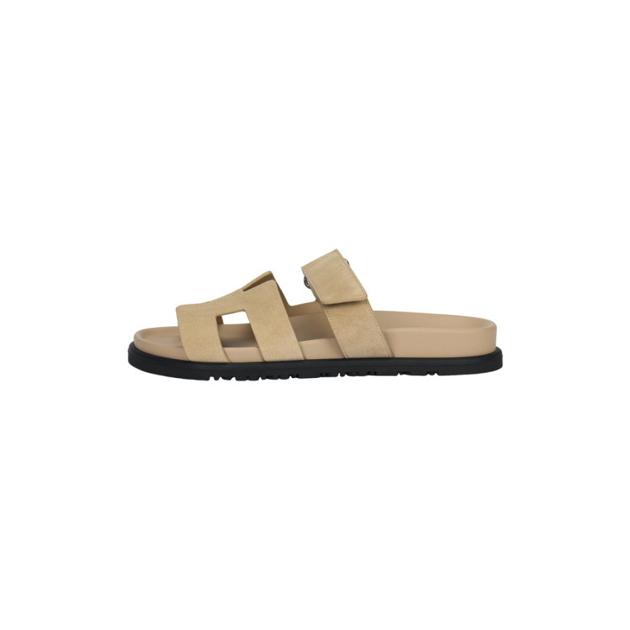 HERMES HERMES Chypre Slide Slippers Women's Beige