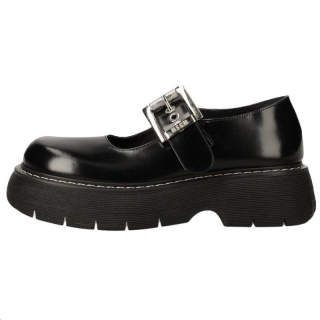 MSGM Leather Platform Mary Jane Shoes 6CM Women's Black
