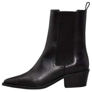 CALVIN KLEIN Leather Short Chelsea Boots 5.2CM Women's Black