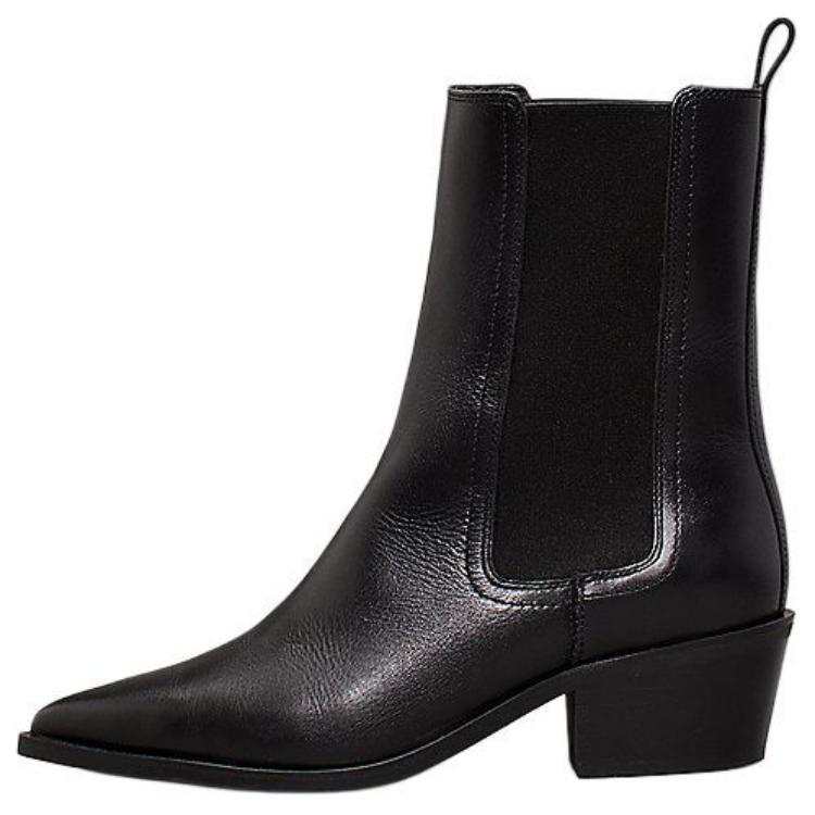 CALVIN KLEIN Leather Short Chelsea Boots 5.2CM Women's Black