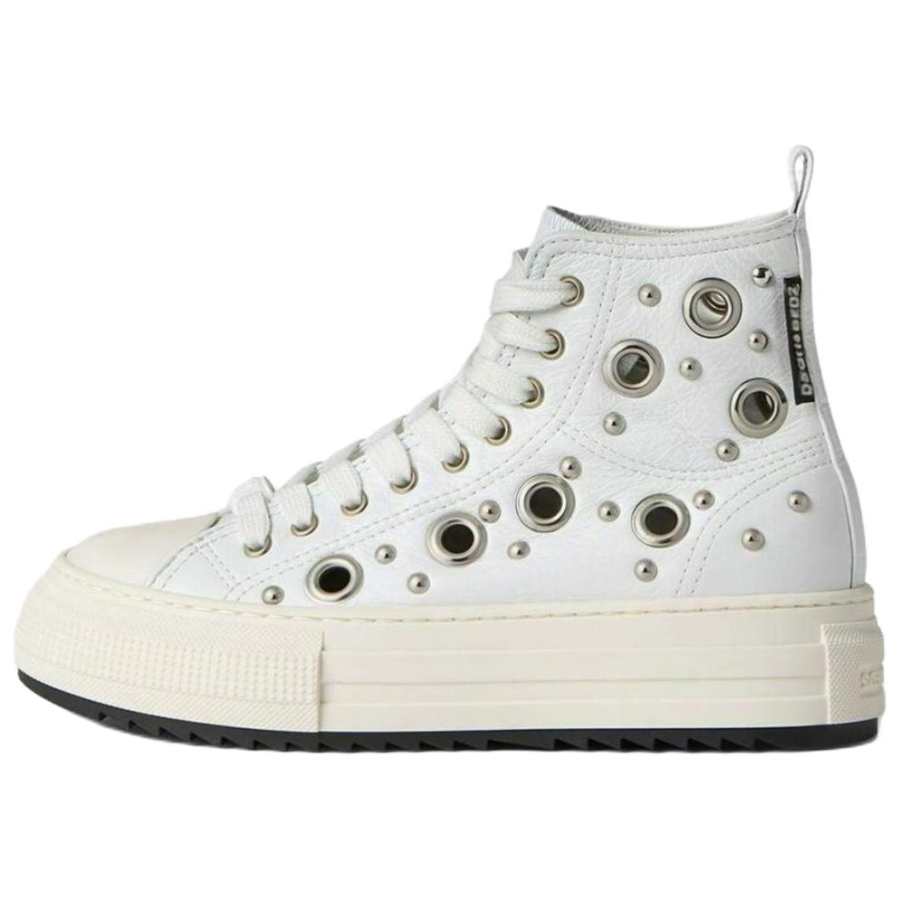 DSQUARED 2 DSQUARED 2 Leather Low top Skateboard Shoes Women's White