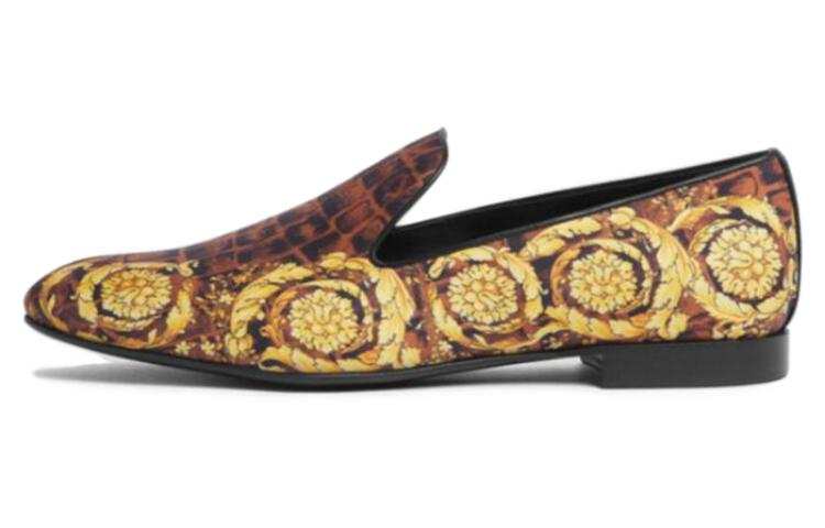 VERSACE Baroccodile Casual Shoes 1.8cm Men's Yellow Black Brown