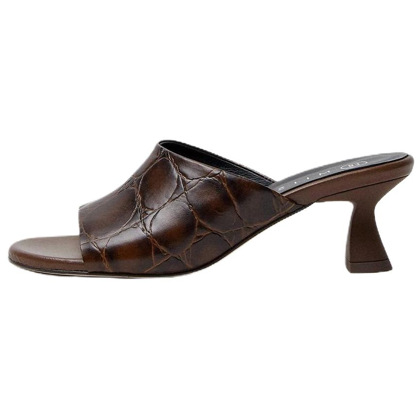 MIISTA Slide Slippers 6cm Women's Brown