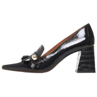 CHIE MIHARA Leather Chunky Heel High Heels Women's Black