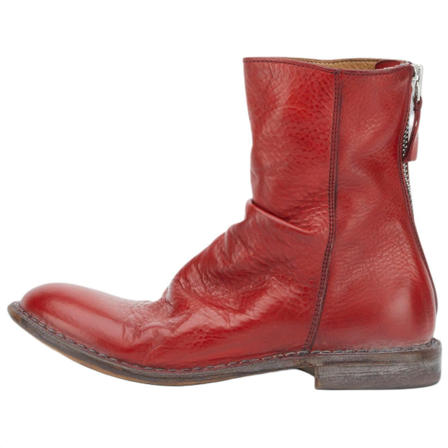 MOMA Minsk Leather Ankle Boots Women's Red