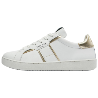 Twinset Cow Leather Low top Skateboard Shoes Women's White