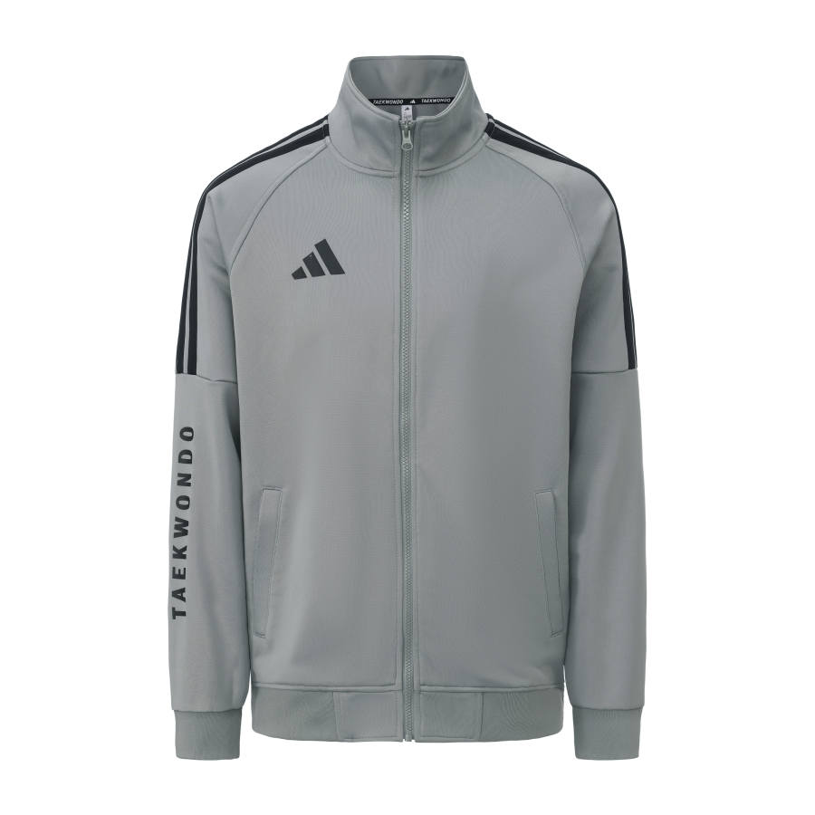 Adidas Adidas Jackets Unisex Dark Gray With Black Print Stripes Stand Collar Moderate Other