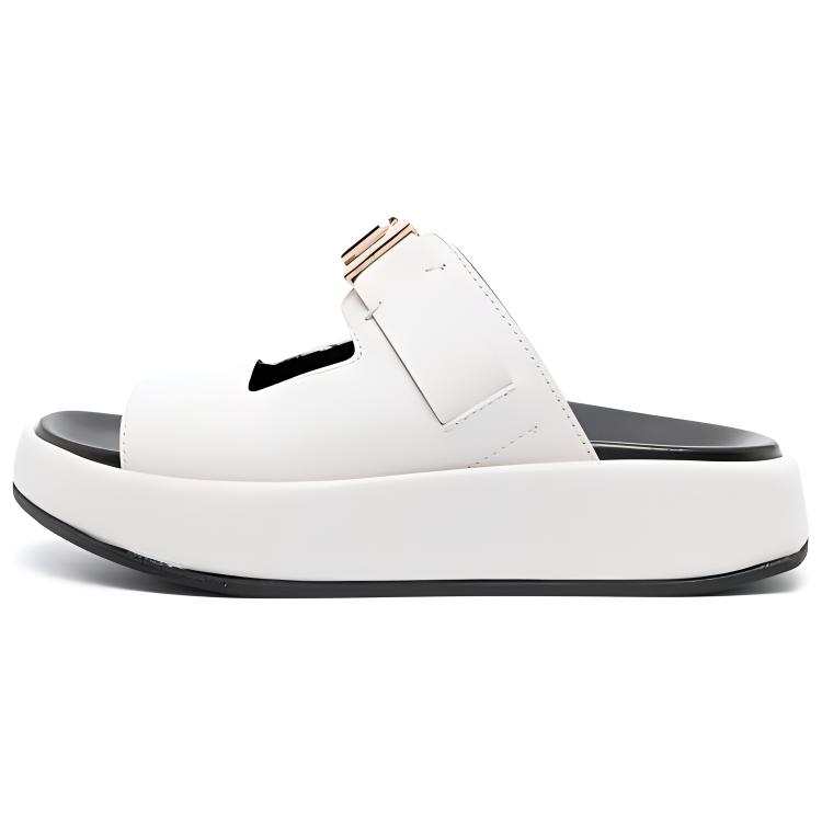 Furla Logo-plaque Leather Platform Slides