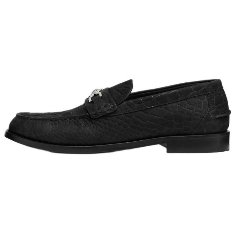 VERSACE Medusa '95 Cow Leather Loafers Men's Black