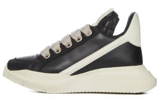 RICK OWENS/RO Runway Geth Cow Leather Low top Sports Casual Shoes Men's Black White