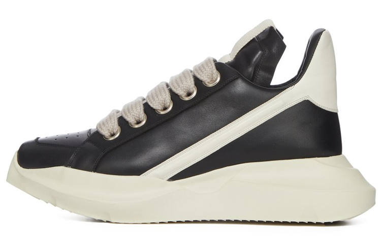 RICK OWENS RICK OWENS/RO Runway Geth Cow Leather Low top Sports Casual Shoes Men's Black White