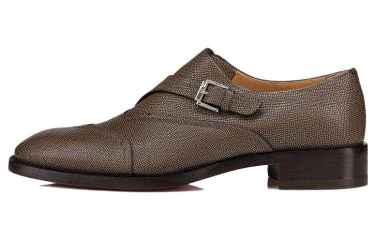Christian Louboutin CL Cow Leather Dress Shoes Men's Brown