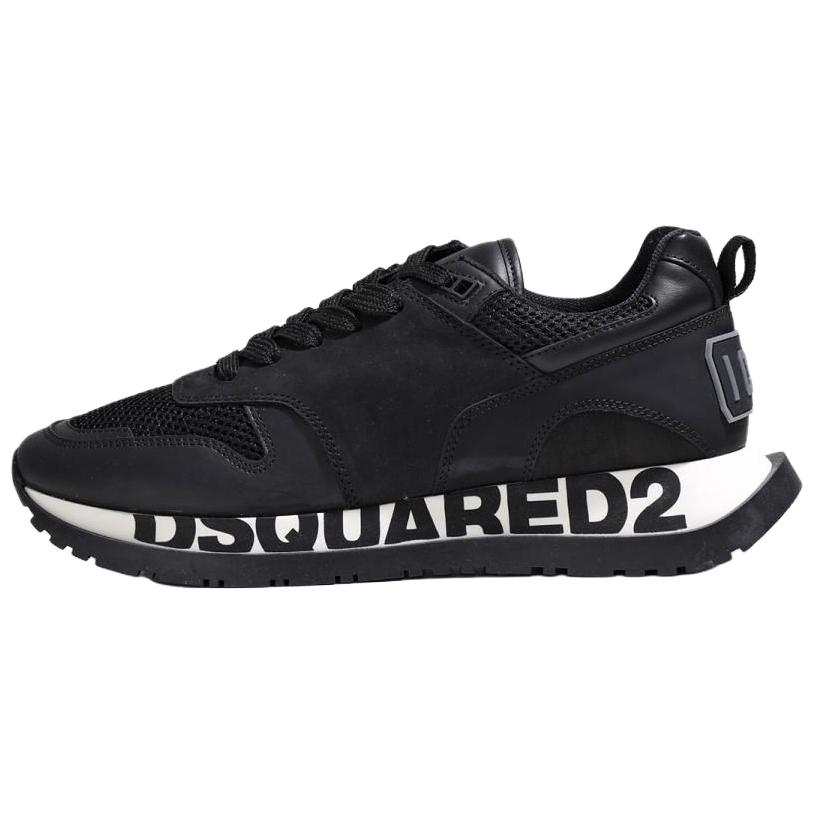 DSQUARED 2 Textile, Leather Lace Up Cushioning Low top Casual Shoes Women's Black