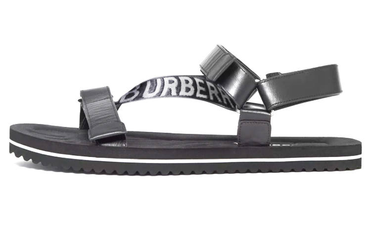 Burberry Burberry Logo-Strap Sandal Black Leather