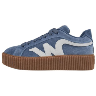 WEEKEND MaxMara Suede Low top Skateboard Shoes Women's Blue