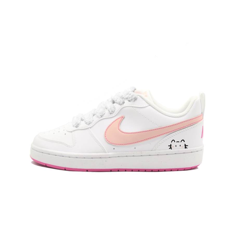 Nike Nike Court Borough EMPRISE Manufacturing, Black Cat Sweetheart Synthetic Leather Low top Skateboard Shoes Women's