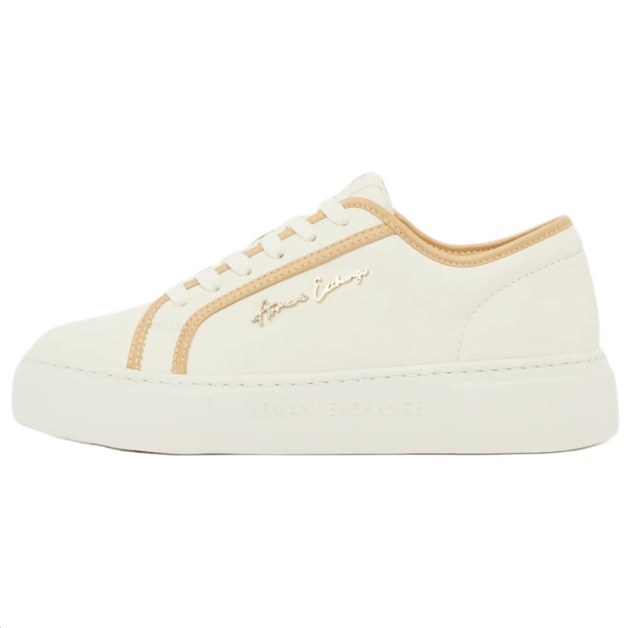ARMANI EXCHANGE ARMANI EXCHANGEAE Low top Skateboard Shoes 3.8cm Women's Ecru & Light Gold