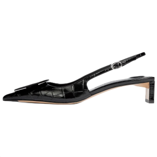 Jacquemus Duelo Leather Block Heel High Heels 4cm Women's Black