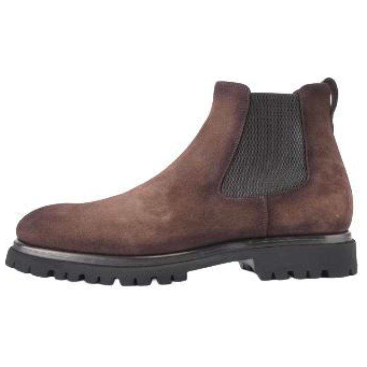 FRANCESCHETTI FRANCESCHETTI Cow Split Leather Short Chelsea Boots Men's Umber