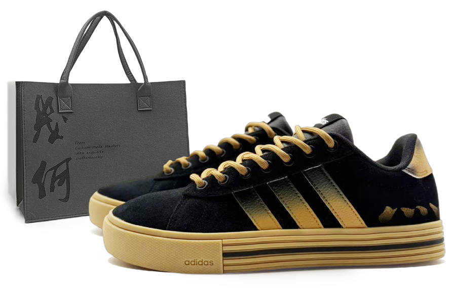 Adidas Adidas Daily 4.0 Abrasion Resistant Abrasion Resistant Low top Skateboard Shoes Unisex Black Earth Color