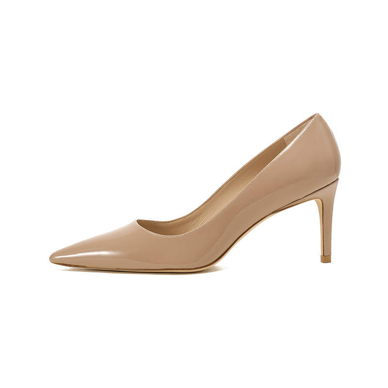 Stuart Weitzman Stuart Weitzman/SW Patent Leather Slim Heel High Heels 7.5cm Women's Flesh Pink