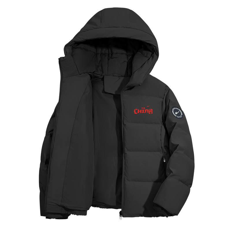 WARRIOR WARRIOR Kids Down Jackets Hooded Thickened Down Jacket Moderate Waterproof