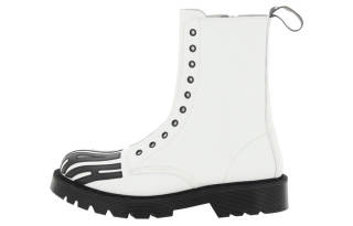 Vetements Vtmnts Fuck Off Leather Fashion Ankle Boots Short Combat Boots Men's White