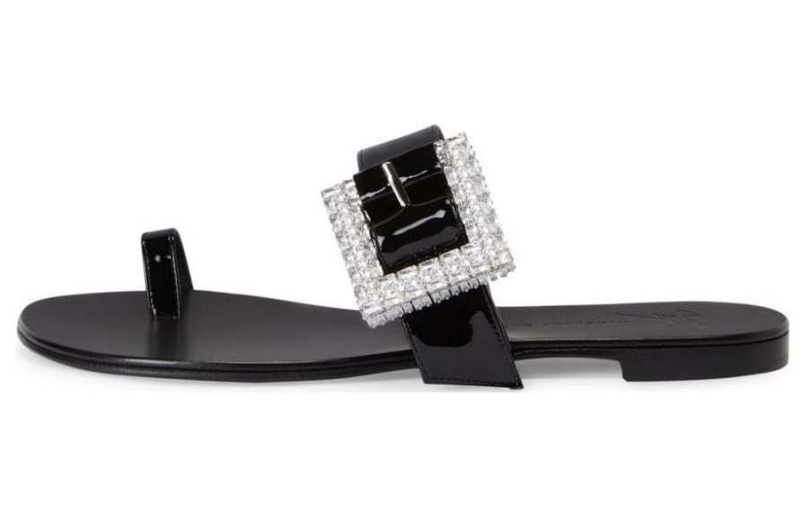 Giuseppe Zanotti Miss Buckle crystal-embellished patent sandals Women's