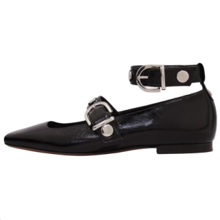 Maje Studded Leather Mary Jane Pumps