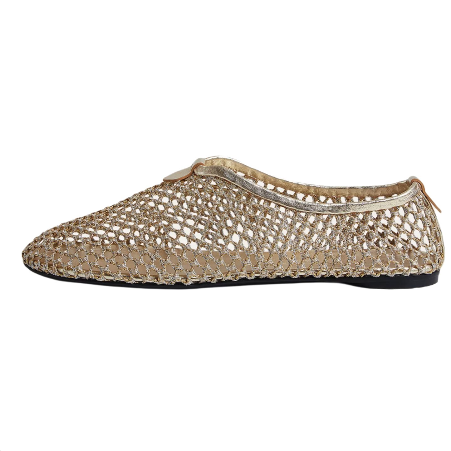 Loro Piana Floaty Casual Shoes 0.5cm Women's Gold & Silver & Gray