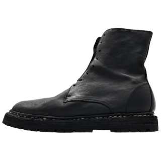 GUIDI 9950VN Horse Leather Short Combat Boots Men's Black
