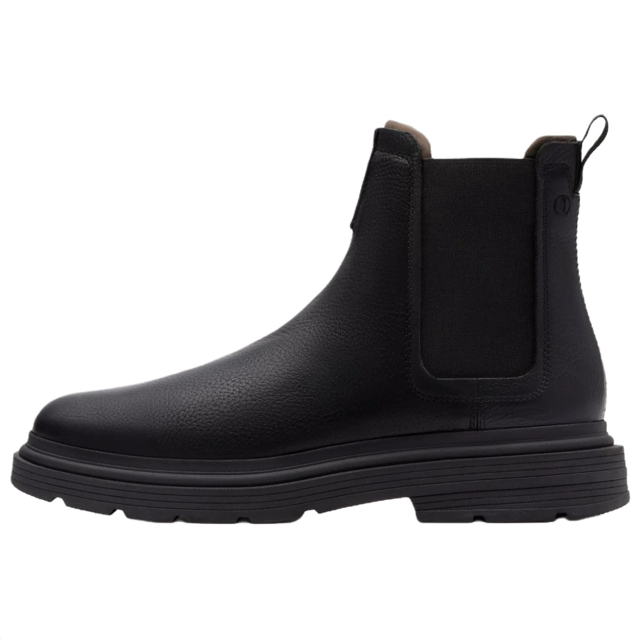 Clarks Badbury Easy Leather Chelsea Boots Men's Black