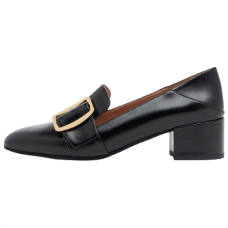 BALLY Boucle Cow Leather Chunky Heel High Heels 4cm Women's Black