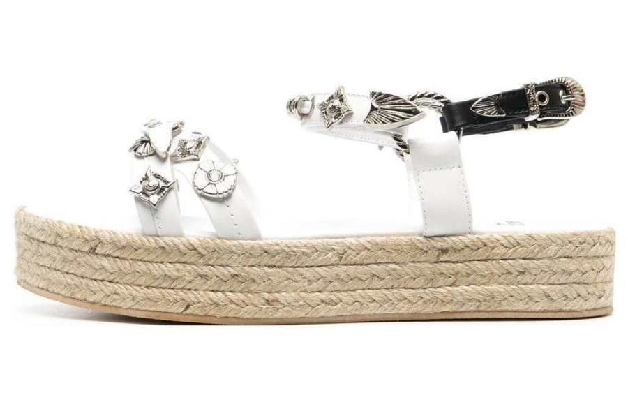 Toga Pulla Leather One Strap Sandals Women's White